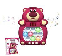 Light Up Pop-it Game Quick Push Bubble Game,Hot Pink Bear Electronic Poppet Game,Handheld Fast Speed Push Game,Puzzle Pop Games Fidget Toy,Pop Controller Popping Game for Kids Christmas Birthday Gifts