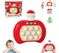 Light Up Pop it Game Quick Push Bubbles Game,Handheld Fast Speed Pushing Game,Electronic Poppet Game Sensory Fidget Toys for Autism,Puzzle Pop Game Controller Santa Push Button Toy for Kids Xmas Gifts