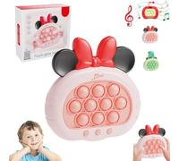 Light Up Pop it Game Quick Push Bubbles Game,Handheld Fast Speed Pushing Game,Electronic Poppet Game Sensory Fidget Toy for Autism,Puzzle Pop Game Controller Min-nie Push Button Toy for Girl Xmas Gift