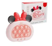 Light Up Pop it Game Quick Push Bubbles Game,Minne Handheld Fast Speed Pushing Game,Poppet Game Sensory Fidget Toys for Autism,Puzzle Pop Game Controller Santa Push Button Toy for Kids Xmas Gifts