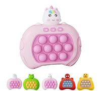 Light Up Pop it Game Quick Push Bubbles Game,Unicorn Handheld Fast Speed Pushing Game,Poppet Game Sensory Fidget Toys for Autism,Puzzle Pop Game Controller Santa Push Button Toy for Girls Xmas Gifts