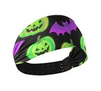 Light Up Pumpkin Bat Green Purple Cooling sweat headbands for women Elastic hairbands for basketball basketball basketball Daily use bandas para el cabello de mujer