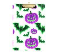 Light Up Pumpkin Purple Green clipboard menu Holder Plastic for Coaches Medical Classroom Size 9 x 12.5 Tabla para escribir