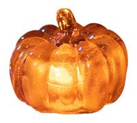 Light Up Pumpkins, Small LED Pumpkin Autumn Plastic Ornaments for Desk Table Garden Indoor Outdoor Decorations, Golden, Pumpkins Lights, Lighted