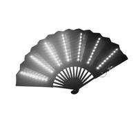Light Up Rav-e Fan, Folding Handheld Fa-n, Light U-p Hand F-an, Led Handhe-ld, Portable With Light, L-ight Up Festival Folding, Travel Multipurpose Handheld Fa-n, Carnival Accessories