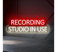 Light Up RECORDING STUDIO IN USE Neon Sign Dimmable Live Music LED Neon Sign USB Powered Wall Hanging Light for Recording Room Bedroom Game Room Décor Photography Studio Props(5V 16.5 * 5.5 inch)
