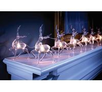 Light Up Reindeer Chain With 10 Warm White Leds, Clear Plastic, Battery Operated, 1.5M Length