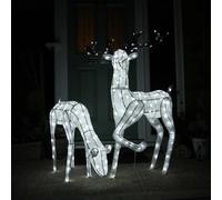 MonsterShop Large Light Up Stag & Doe Reindeer Set
