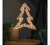 45cm Light up Rose Gold Christmas Tree on Metal Stand with Twinkling Warm White LEDs