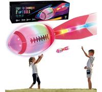 Light Up Rugby Ball, Outdoor Toys Game for Kids 5-12, Throwing Glow in The Dark American Football-Rechargeable-Vibration Colour Change, Kids and Adults Garden Toys Outdoor Sports Beach Game (Red)