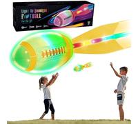 Light Up Rugby Ball, Outdoor Toys Game for Kids 5-12, Throwing Glow in The Dark American Football-Rechargeable-Vibration Colour Change, Kids and Adults Garden Toys Outdoor Sports Beach Game (Yellow)