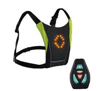 Light Up Running Vest - Twenty Five Centimetre Reflective Gear, Waterproof Nylon Indicators, Wireless Remote Waistcoat | Led Turn Signal Backpack For Night Safety Cycling Bicycle Hiking Excursions