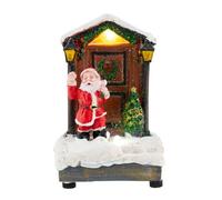 Light Up Santa Waving Christmas Scene Ornament