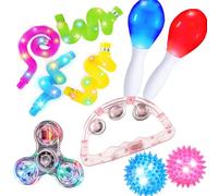 Light Up Sensory Toys, 10PCS Baby Sensory Light Toys for Autism Light Up Toys LED Pop Tubes, LED Light Up Maracas, Light Up Balls, Fidget Spinners, Light Up Tambourine Gifts for 4-8 Year Old Kids