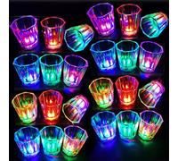 Light Up Shot Glasses Set of 24 Party Favors Adults Shot Cups for Party LED Flash Light Up Drinking Glasses Glow in The Dark Shot Glasses for Birthday Christmas Thanksgiving Weddings Festivals etc