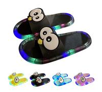 Light Up Sliders for Women,Summer House Slippers for Women | Cartoon Penguin Breathable Open Toe Slide Sandals Lightweight Non-Slip Mules Comfy Cushion Summer Indoor Shoes for Night Play