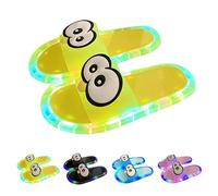 Light Up Sliders for Women,Summer House Slippers for Women | Cartoon Penguin Breathable Open Toe Slide Sandals Lightweight Non-Slip Mules Comfy Cushion Summer Indoor Shoes for Night Play
