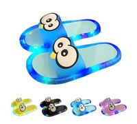 Light Up Sliders for Women,Summer House Slippers for Women | Cartoon Penguin Breathable Open Toe Slide Sandals Lightweight Non-Slip Mules Comfy Cushion Summer Indoor Shoes for Night Play