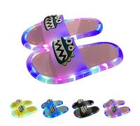 Light Up Sliders for Women,Summer House Slippers for Women | Cartoon Penguin Breathable Open Toe Slide Sandals Lightweight Non-Slip Mules Comfy Cushion Summer Indoor Shoes for Night Play