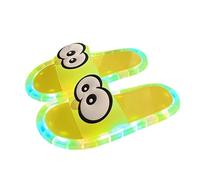 Light Up Slip On Slippers for Adults Slides Sandals Non-Slip Platform Glowing Shoes with Memory Foam Motion Activated Light Up Summer Slipper Cute Cartoon Eyes Indoor Outdoor Slide Shoe for Men Women