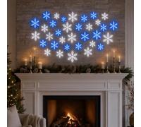 Light up Snow Flake, 12pcs 20cm LED Snowflake Wall Lights Multicolour | 3D Flake LED Wall Light Set with Multicolour Glow and Remote Control for Christmas Rooms Parties and Winter Decor