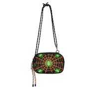 Light Up Spider Web Green Orange Cross Body Purse for Mens Beauty with Credit Card Slots Nylon Small Crossbody Phone Bag Walk the dog monedero para mujer