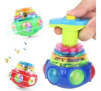 Light Up Spinning Toys, 3pcs Flashing Spinning Top Gyroscope Toy with Lights and Music for Kids Toddlers Toys Gift