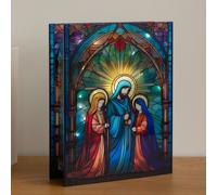 Light Up Stained Glass Nativity Christmas Decoration