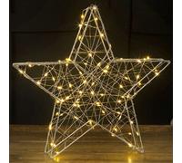 Light Up Star Decoration Micro Led Christmas Ornament Battery Operated 35Cm Christow
