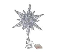 Light Up Star Tree Topper 39Cm - Silver