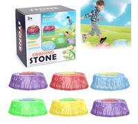 Light Up Stepping Stones Kids - 6 Pcs Sensory Stepping Stones, Stackable Balance Stepping Stones Kids, Glowing Toddler Stepping Stone for Kid Outdoor Play Equipment Indoor Obstacle Course Game