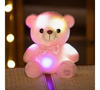 Light up Stuffed Animal, 22cm LED Stuffed Animal Soft Nightlight Glow Bear Plush Toy,Perfect for Children Boys Girls Living Room Nursery Bedroom (pink)