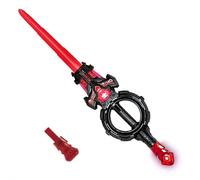 Light Up Sword, 360° Dual-Axis Rotation Double-Headed Telescopic Expandable Light Swords Toy With long handle, 7 Colors Retractable Power Lightsaber for Cosplay Parties Decoration (Black 2IN1)