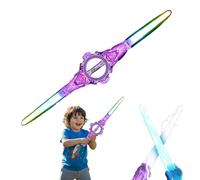 Light Up Sword, Fire Spin Sword Double-Edged Lightsaber, 7-Color Lights, Cool Cosplay Costume Party Decoration Birthday Gift (Purple)