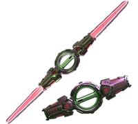 Light Up Sword,Flashing Dueling Sabers with FX Sound,Fire Spin Sword Double-Edged Lightsaber,7 Light Color War Warriors Toy, Cool Cosplay Costume Party Decoration Christmas Birthday Gift (Green)