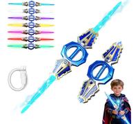 Light Up Sword,Flashing Dueling Sabers with Realistic Sound,360 Fire Spin Sword Double-Edged,7 Light Color War Warriors Toy, Cool Cosplay Costume Party Decoration Christmas Birthday Gifts