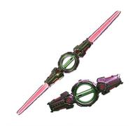 Light Up Sword,Flashing Dueling Sabers with Realistic Sound,Fire Spin Sword Double-Edged Lightsaber for Cosplay Costume Christmas Party(Gradient Green)