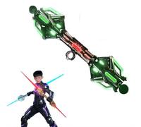 Light Up Sword For Adult Kids, 24 LED Modes & Retractable Dual Blades, Cool Lights And Dynamic Sound Effects For Kid Aged 5-12(Black)