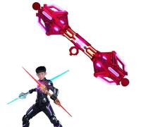Light Up Sword For Adult Kids, 24 LED Modes & Retractable Dual Blades, Cool Lights And Dynamic Sound Effects For Kid Aged 5-12(Red)