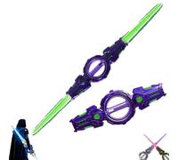 Light Up Sword for Adult Kids, Double-Headed Telescopic Expandable Light Swords Toy, 7 Colors Double Head Retractable Power Swords for Cosplay Parties (Gradient Purple 1pcs)
