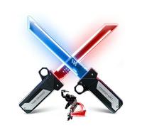 Light Up Sword, Retractable Plug-in Lightsaber Toy, Red & Blue Light Up Sword Saber, Motion-Activated Retractable Lightsaber Toy, Fingertip Rotation, Cosplay, Rave, Halloween Prop & Collectible