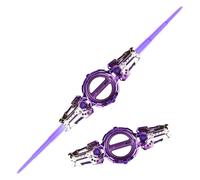 Light Up Sword Saber, Flaming Spinning Dual-Blade Lightsaber, 7 Colors Double Head Retractable Power Swords For Party Decoration And Carnival Activities(Purple)