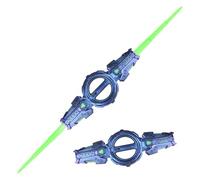 Light Up Sword Saber, Flaming Spinning Dual-Blade Lightsaber, 7 Colors Double Head Retractable Power Swords For Party Decoration And Carnival Activities(Purple a)