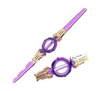 Light Up Sword Toy, Fire Spin Sword Double-Edged Lightsaber Toy With 7-Color LED Lights & Sound, 360° Rotating Suitable For Children(Purple Gold)