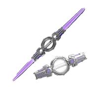 Light Up Sword Toy, Fire Spin Sword Double-Edged Lightsaber Toy With 7-Color LED Lights & Sound, 360° Rotating Suitable For Children(Grey)