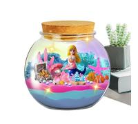 Light Up Terrarium - Mermaid Terrarium Kit for Girls, Light LED Terrarium for Remote Control Reaches | STEM Science Kit, Sea Creatures Aquarium Arts & Crafts, Decoration