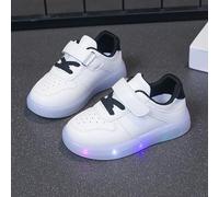 Light up Toddler Boys Girls Shoes LED Flashing Lightweight Breathable Adorable Tennis Walking Sneakers for Toddler and Little Kid Running Shoes B1_Black Footwear UK 10