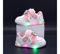 Light up Toddler Boys Girls Shoes LED Flashing Lightweight Breathable Adorable Tennis Walking Sneakers for Toddler and Little Kid Running Shoes C1_Pink Footwear UK 10