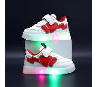 Light up Toddler Boys Girls Shoes LED Flashing Lightweight Breathable Adorable Tennis Walking Sneakers for Toddler and Little Kid Running Shoes A1_Red Footwear UK 6