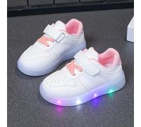 Light up Toddler Boys Girls Shoes LED Flashing Lightweight Breathable Adorable Tennis Walking Sneakers for Toddler and Little Kid Running Shoes B1_Pink Footwear UK 8.5
